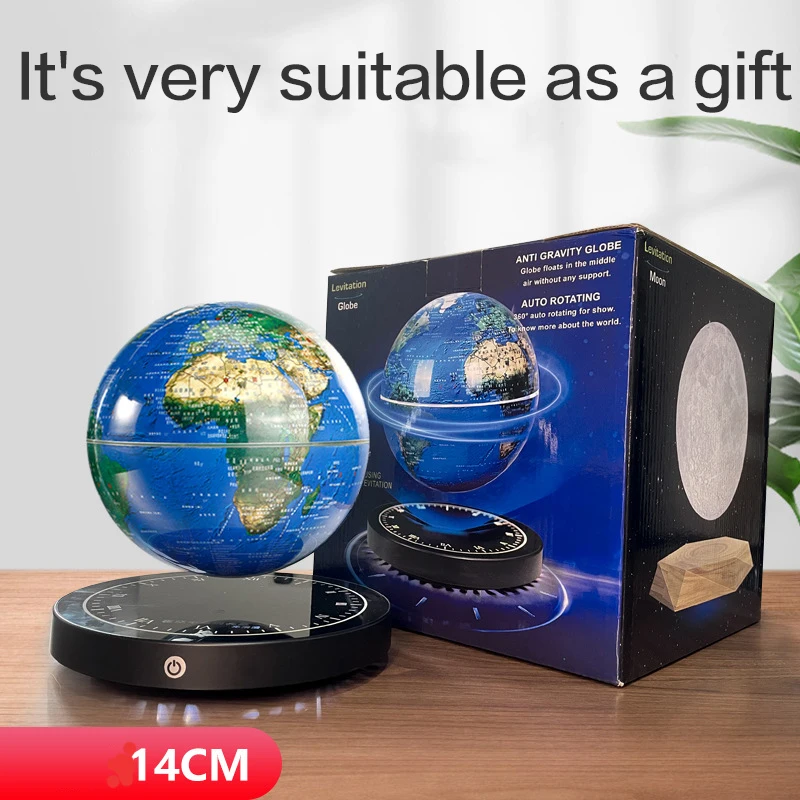 Magnetic levitation globe 3D stereoscopic luminous rotation night light black technology desktop decoration gift birthday gift