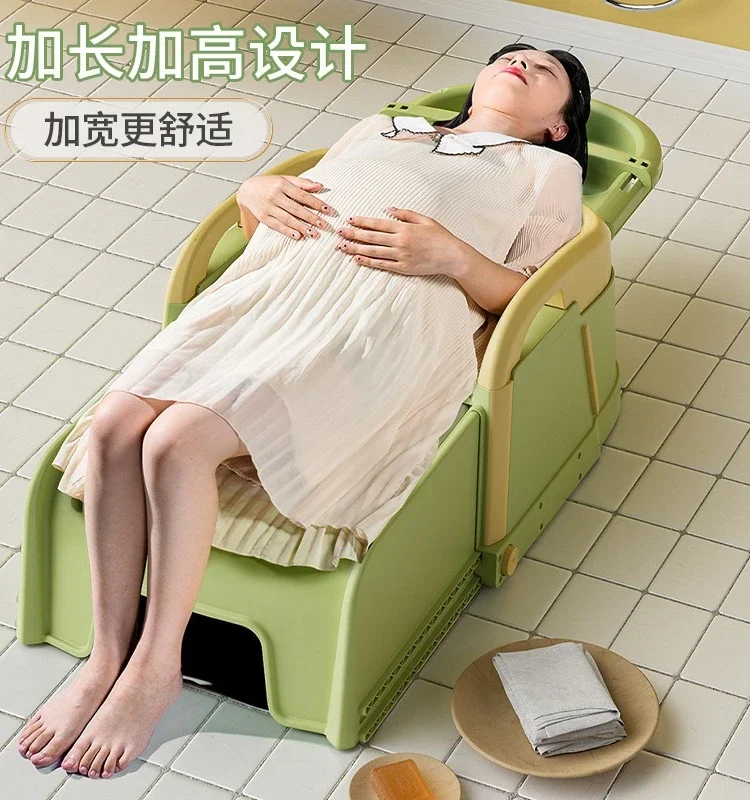 Hair-washing recliner household adult children folding shampoo bed shampoo chair basin pregnant women lying shampoo artifact.