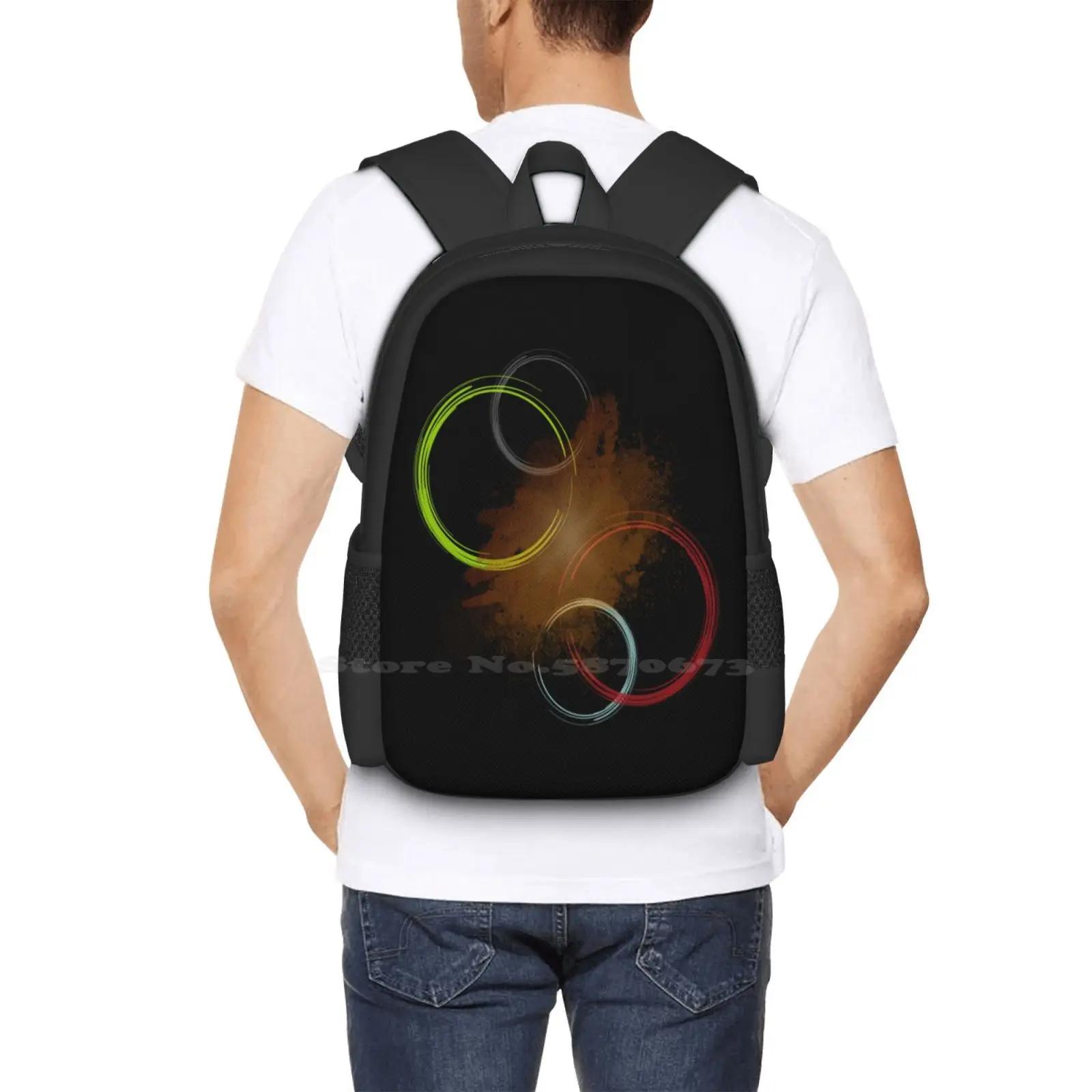 Unisex arte abstrata Anime saco, mochila estudante, manga saco, recém-chegados