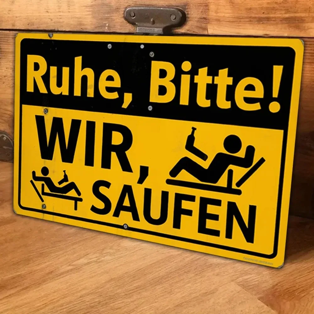 1pc Funny German Quote Metal Sign, 