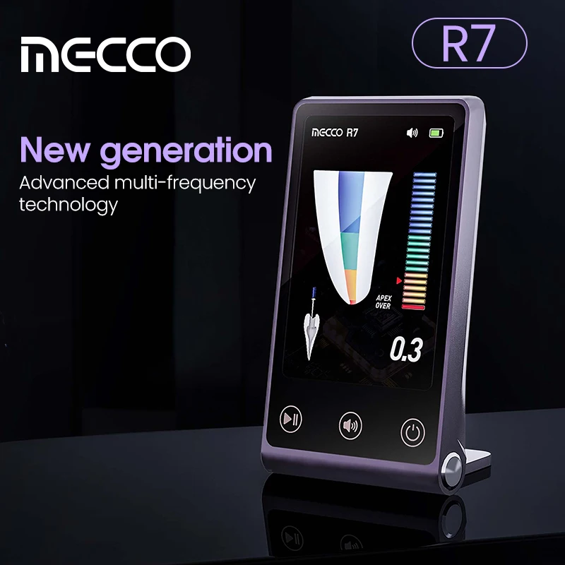 Многочастотный локатор вершины Mecco R7, тонкий дизайн 1,3 см, TFT-экран 3,5 дюйма, точное измерение длины корневого канала, стоматологическое оборудование Многочастотный локатор вершины Mecco R7, тонкий дизайн 1,3 см, TFT-экран 3,5 дюйма, точное измерение длины корневого канала, стоматологическое оборудование