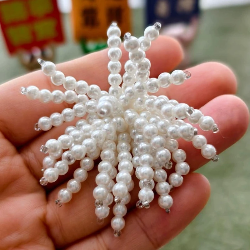 INS Imitation 3D Pearl Beaded Flowers Shoe Charms Decorations Crystal Ballet Style Hole Sandals & Slippers Accessories Gifts