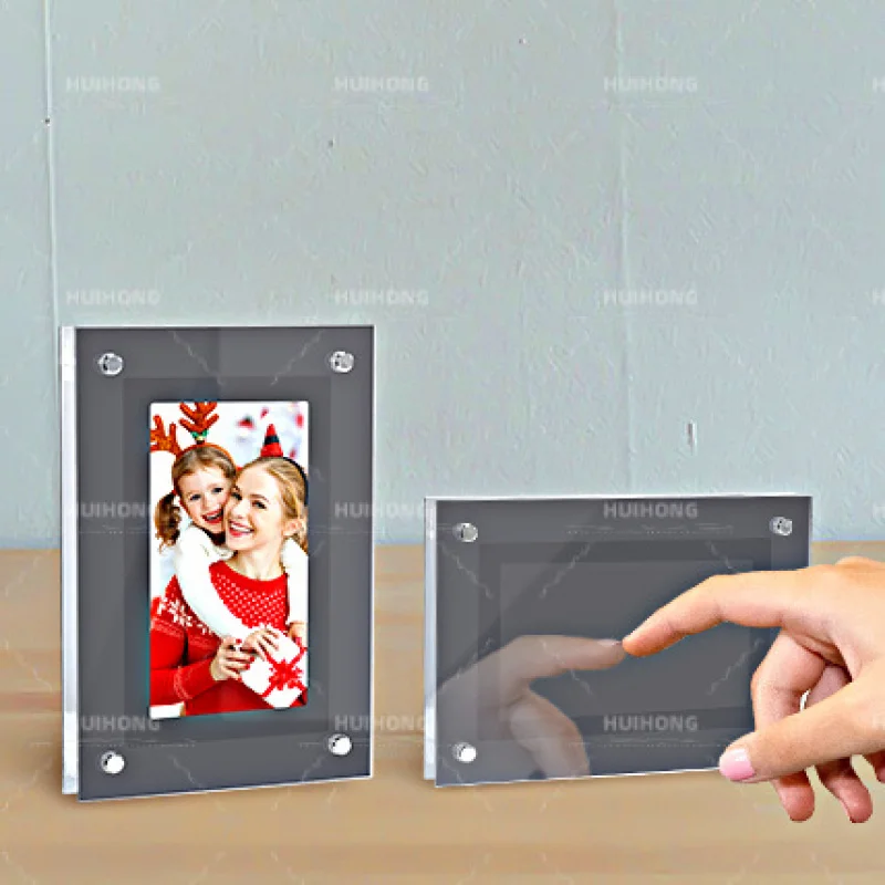 Customized Video Promotion Digital Player Mirror Acrylic Photo Frame Illusion
