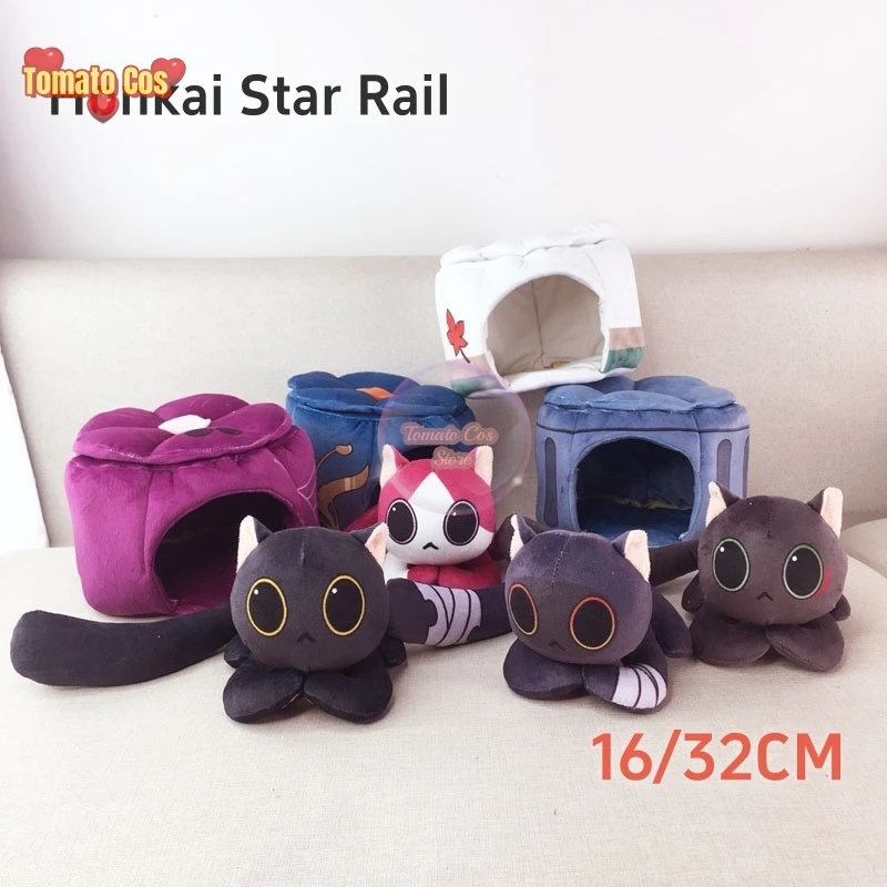 Hot Game Honkai Star Rail DanHeng Kafka Blade Cosplay Accessories Cat Plush Anime Cartoon Pillow Halloween Gift 2024