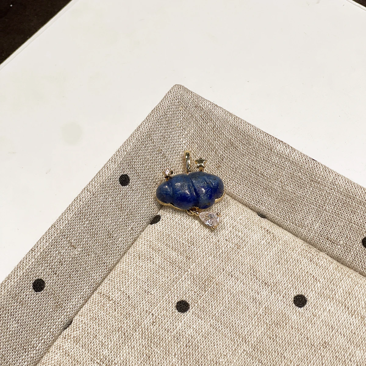 Diamant-Anhänger Naturstein Lapislazuli Anhänger 19x24mm für Schmuckherstellung DIY Halskette Armband Ohrringe Zubehör – Detail 6