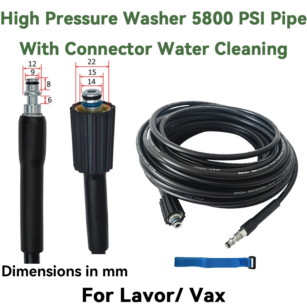 High Pressure Washer 5800 PSI Pipe With Connector Water Cleaning Extension Hose M22-14&15 for Lavor/ Vax