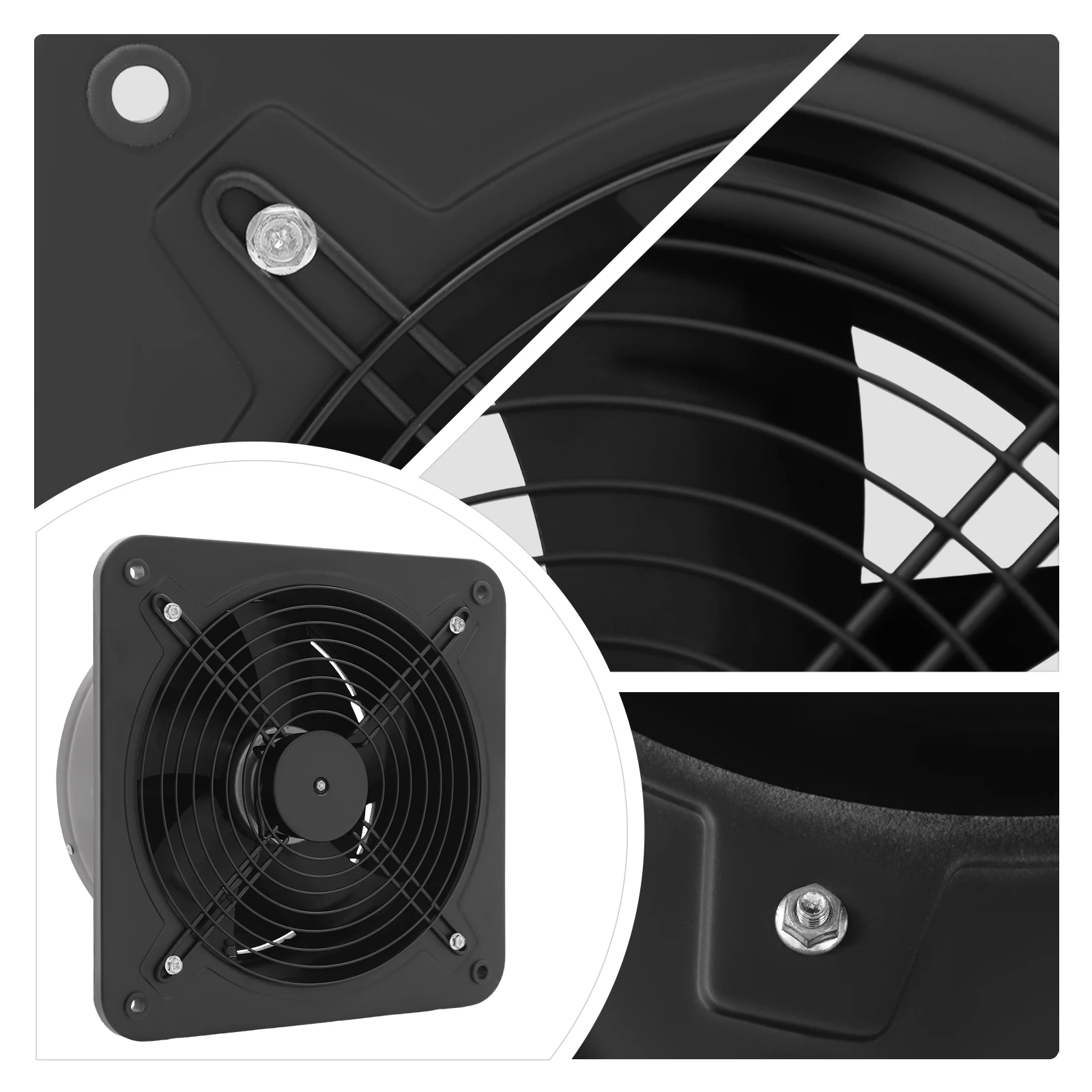 NUEVO Ventilador Extractor de 300 mm, Ventilador Axial de 2677 m³/h, Ventilador Industrial de Pared, Ventilador de Ventana para Baño y Cocina, Bajo Nivel de Ruido, Negro