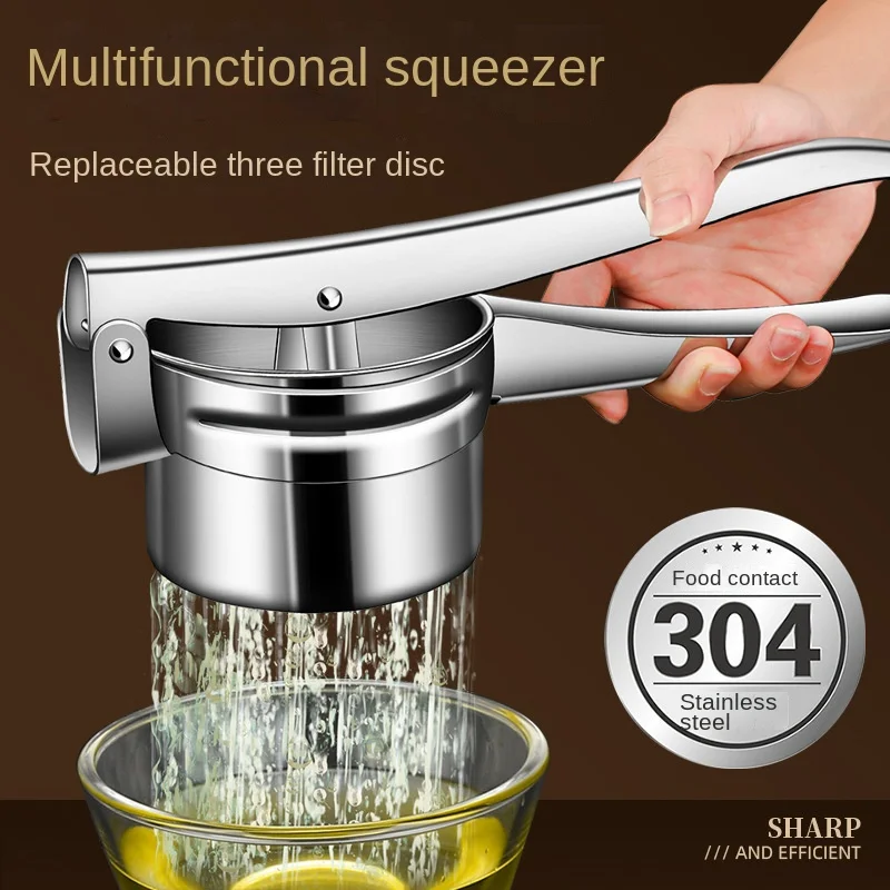 

1pc 304 Stainless Steel Manual Juicer, Household Lemon Squeezer, Multi-purpose Orange Vegetable Fruit Juicer Home Kitchen Gadget