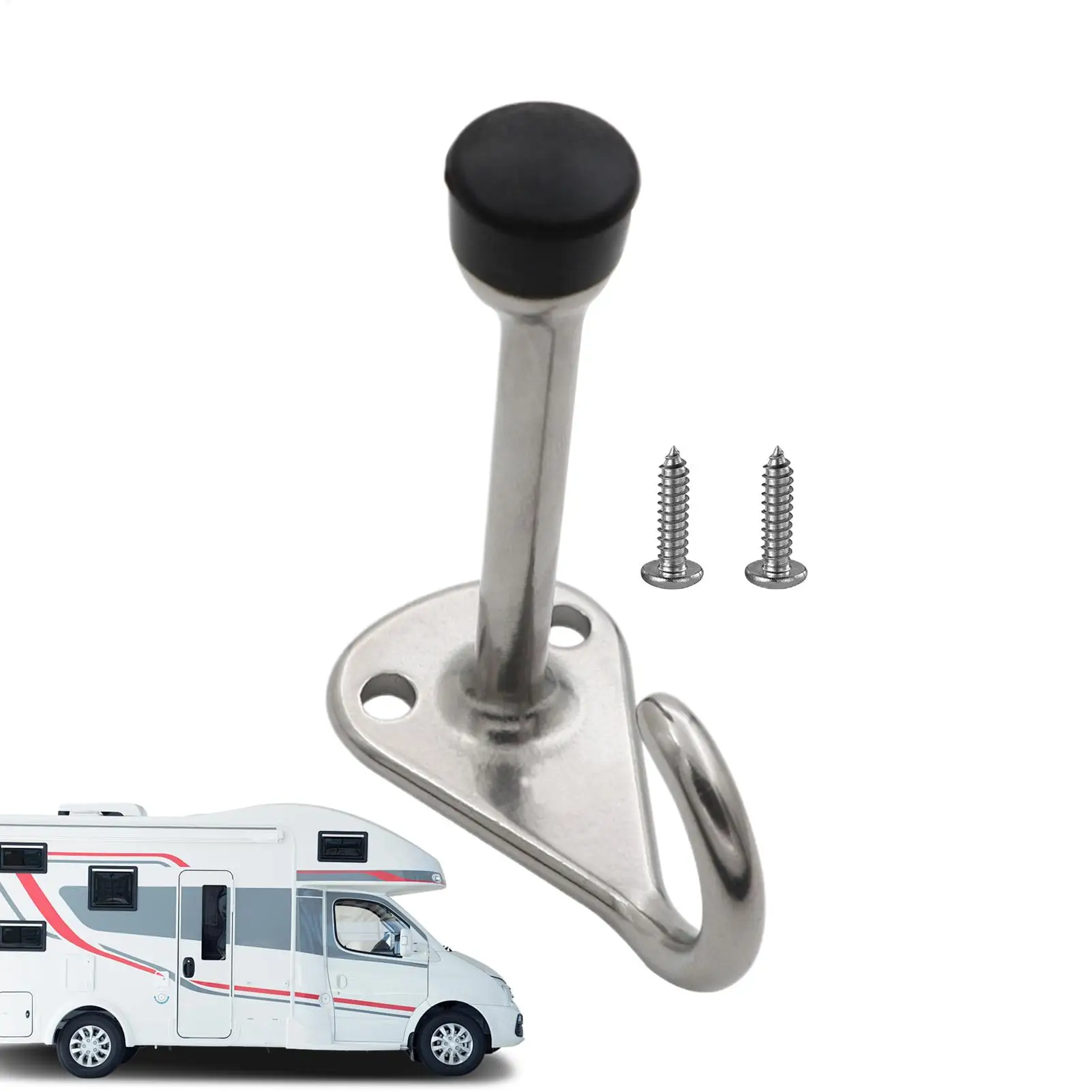 

Дверные стопоры из нержавеющей стали для автофургонов, тихий защитный блокатор, апаратный буфер, резиновый цилиндрический настенный дверной стопор с крючком