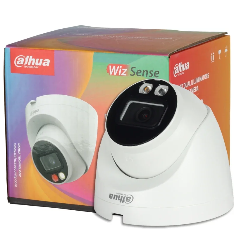 Imagem -06 - Dahua-smart Eyeball Dome Câmera Câmera de Rede Wizsense Microfone Construído Cor Completa Luz Dupla Focal Fixo Ipc-hdw2449t-s-il 4mp H.265