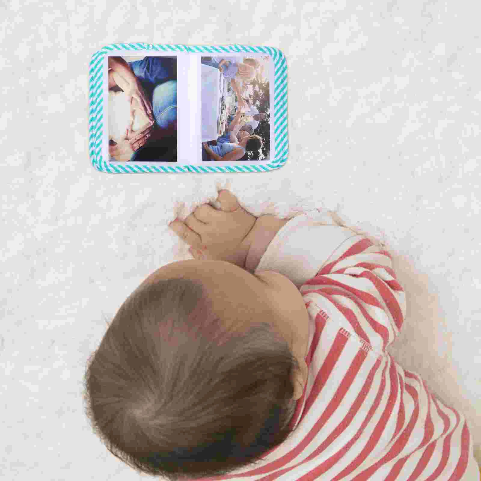 Soft Cloth Photo Book Baby Gifts for Stocking Stuffers First Time Mom Pocket Album Green Kids