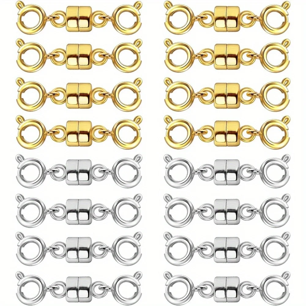 

16pcs Double Magnetic Necklace Clasps And Closures Bracelet Extender Jewelry Clasps Converters For Jewelry Making