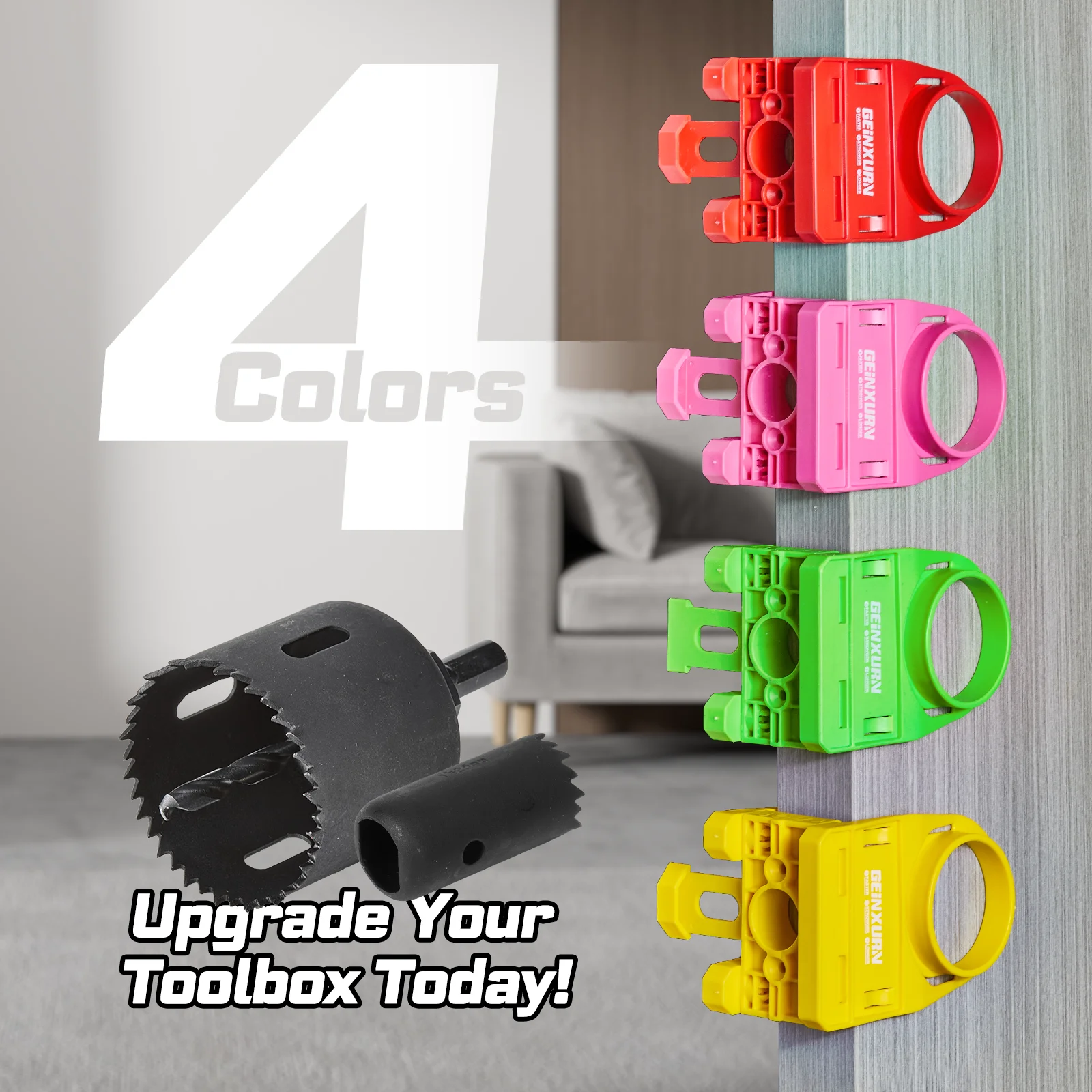 

Geinxurn 1-3/8" - 1-3/4" Door Lock Installation Kit for Wooden Doors with Guide Template, Carbon Steel Door Lock Hole Saw