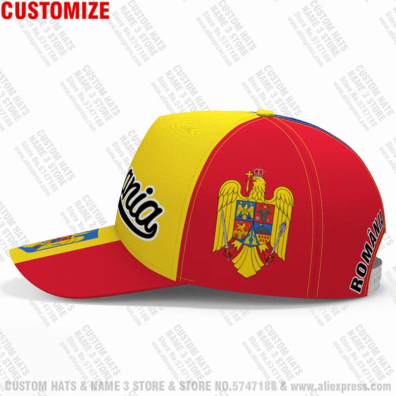 Romania male youth diy free custom made name number photo boy hat nation flag ro romana romanian country college baseball cap