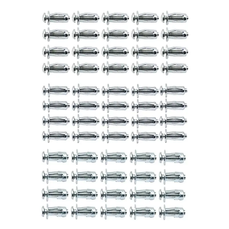 A33Z-60PCS Jack Nut Expansion Rivets Nut Screw Bolt M4 M5 M6 Kit For Hollow Wall Iron Skin Clamp Petal Shape Anchors Plugs
