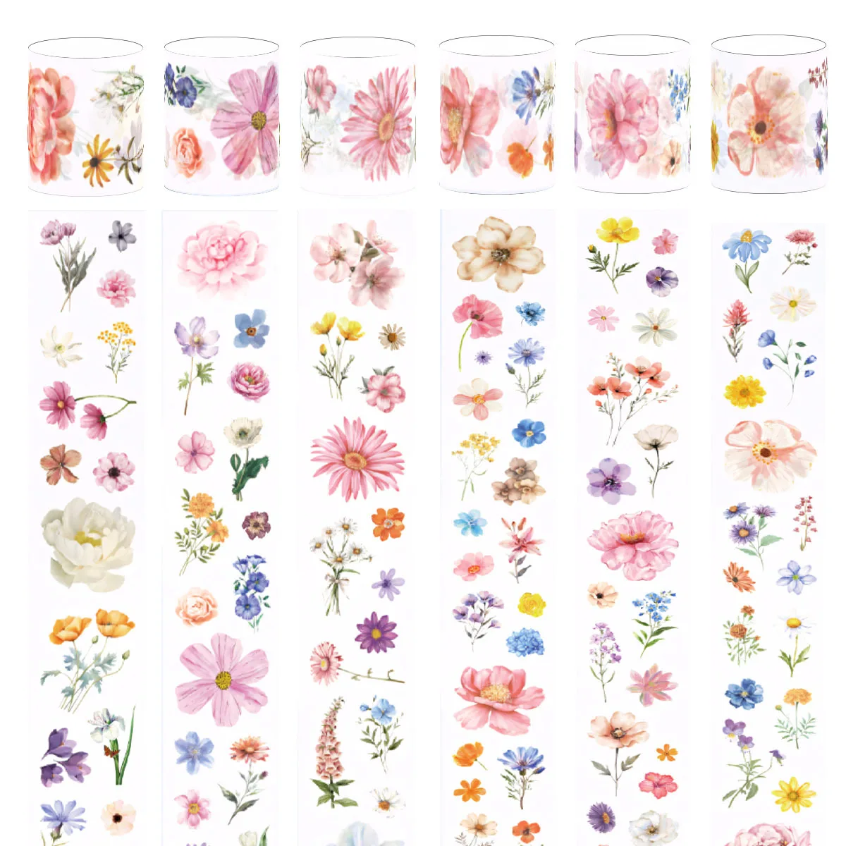 

6 рулонов цветочных лент, наклейки ручной работы, сделай сам, скрапбукинг, наклейки для домашних животных, мусорный журнал, наклейка для ноутбука, альбом, украшение для дневника, наклейка