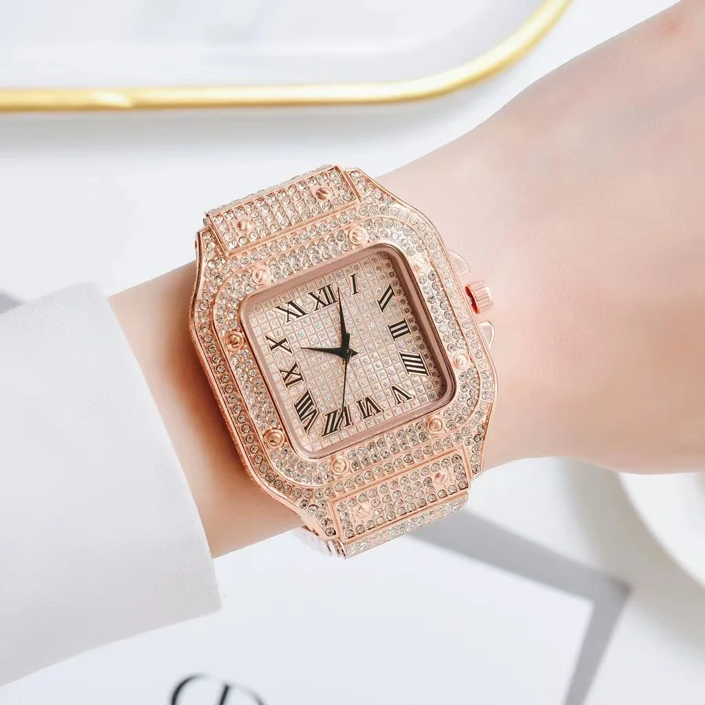 

Luxury Brand Rhinestone Womens Bracelet Watches 2Pcs Set Diamond Women Watches Gold Watch Ladies Wrist Watches