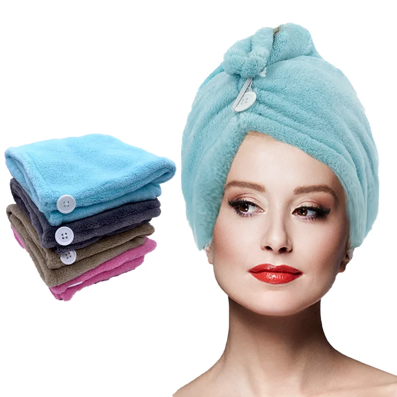 

Microfiber Quickly Dry Hair Hat Bathroom Women Head Towels Girls Cute Hair Towel For Home Bath Drying Turban Shower Cap Textile