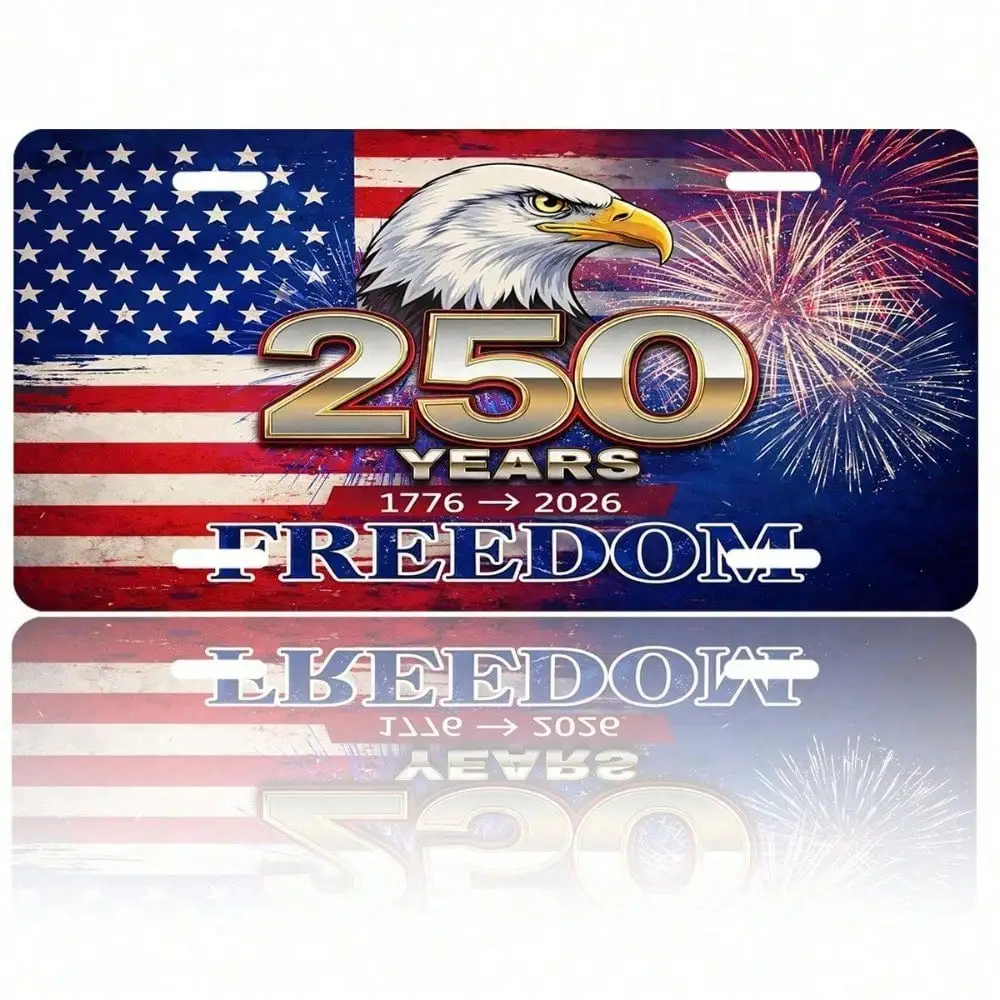 CIFBUY 1776-2026 USA Patriotic Aluminum Wall Art Waterproof Durable Metal Sign for Home Garage Collectors Men Women Decor
