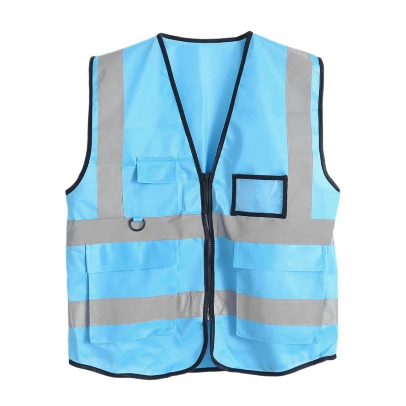 Dib Safety Vest Reflective High Visibility Vest with Pockets & Zipper Construction Work Vest Hi Vis Yellow Drop Shipping