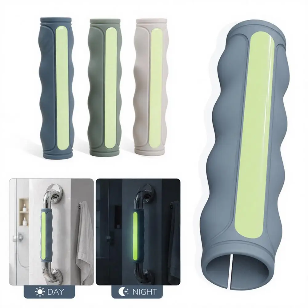 Prevention Handrail Sleeve Silicone Handrail Cover for Seniors Glow-in-the-dark Grab Bar Sleeve Anti-slip Handle for Bathroom