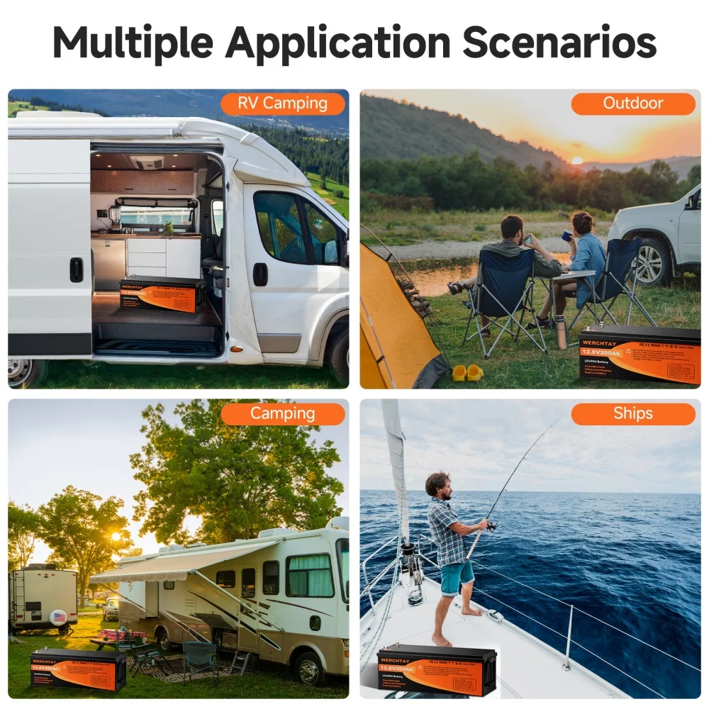 WERCHTAY LiFePO4 12V baterie s BMS 25000 cyklů 100A 200A lithiová baterie pro obytné automobily, solární systém, loď, domácnost - náhled 6