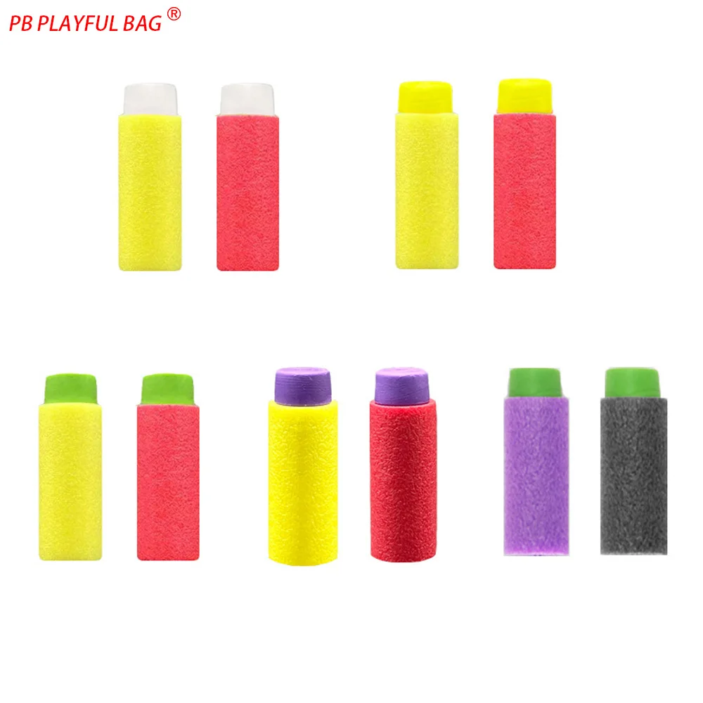 3.6x1.3 CM Korte Zachte Spons Kogels Speelgoed Schuim Munitie Paars Rood Geel Zwart Speelgoed Zachte Kogel Pistool accessoire QJ110