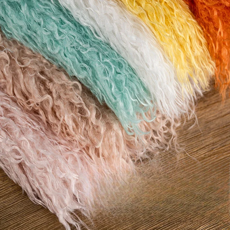 Patchwork Beach Wool Plush 6cm Long Hair Cashmere Kig Animal Hair Wool Cotton Doll Fried Wool Hand-made Fabric Background Fabric