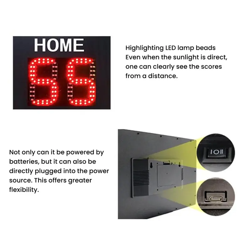 T22C Baseball Scoreboard Electronic For Competitions Score Keeper For Basketball, Table Tennis, Darts-US Plug Easy Operation