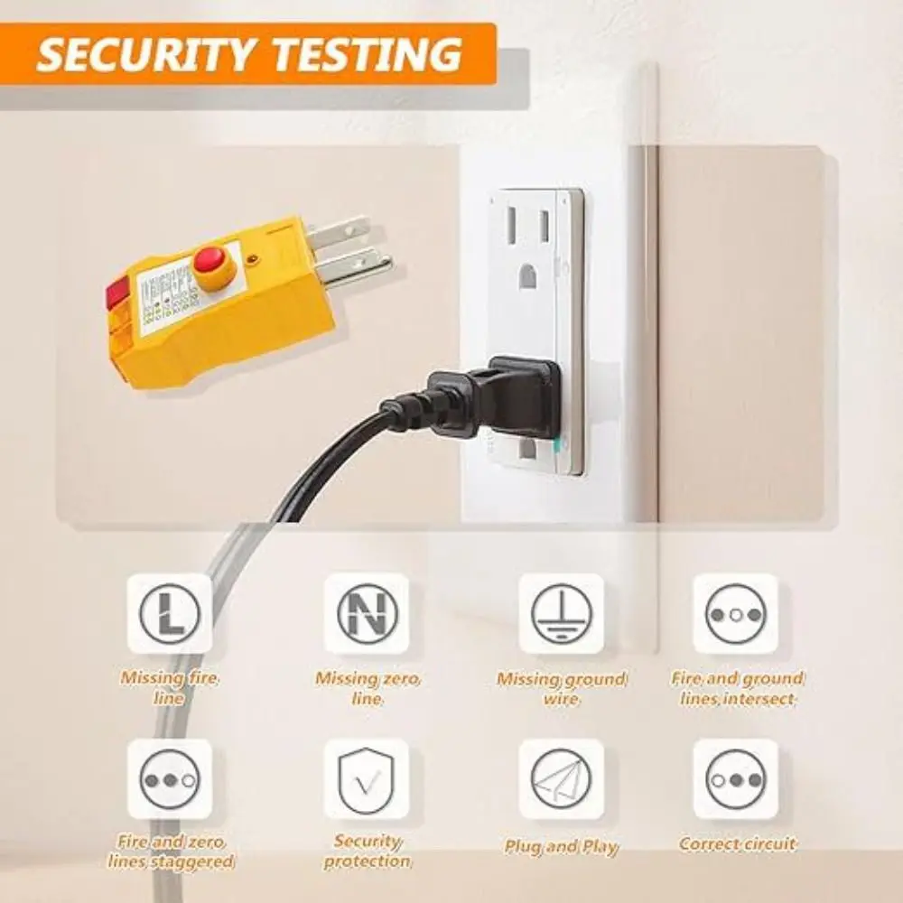 Compact Design Electrical Fault Detector Comprehensive Wiring Check Maintenance Outlet Circuit Tester Safety Checking