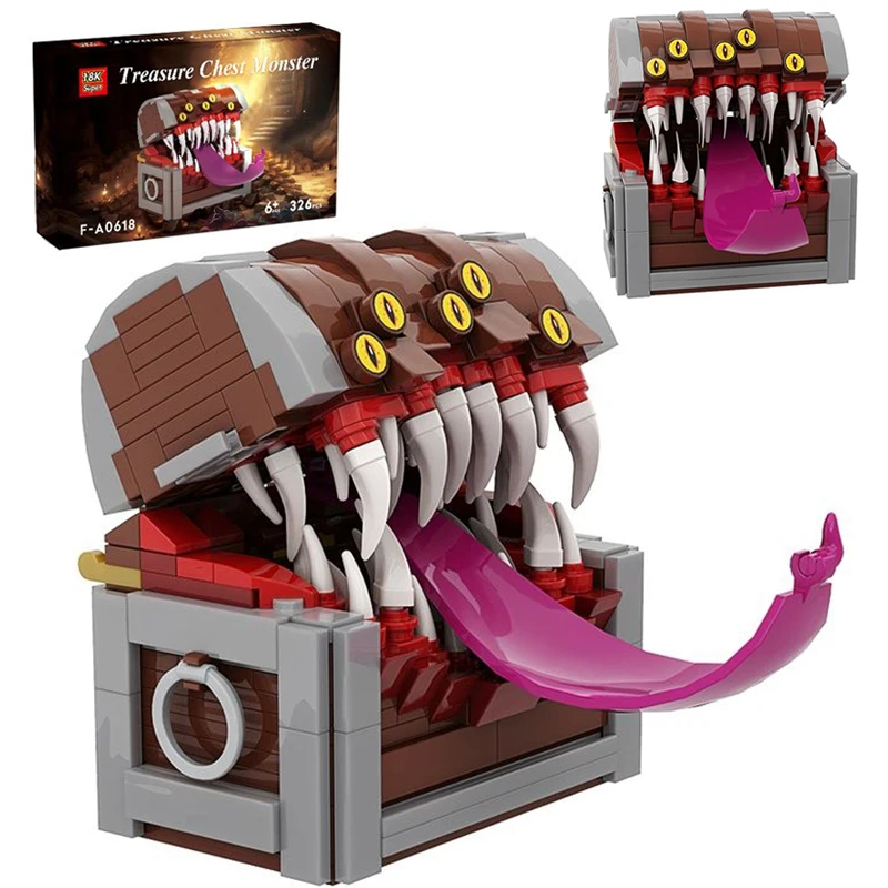 326PCS Moc Dungeons and Dragons Treasure Chest Monster Mimic Building Blocks Assemble Bricks Toy Kids Adult For Gifts