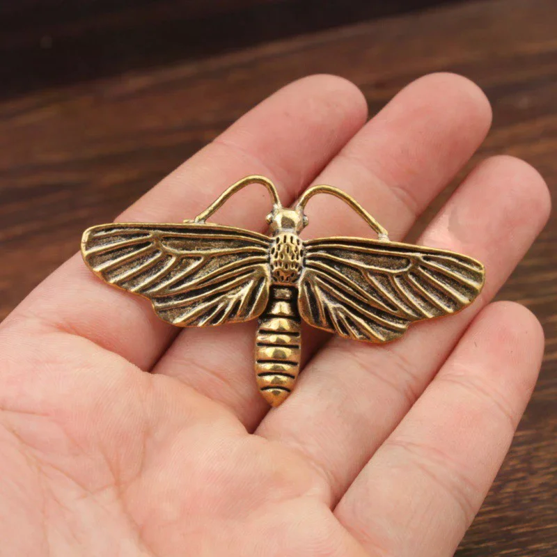 

1/3Pcs Brass Moth Sculpture Insect Figurine For Desk Decor Vintage Collecton Study Room & Bookshelf Ornament​