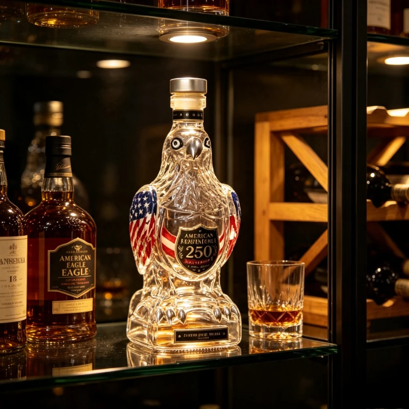Eagle Shaped Whiskey Decanter American Independence 250th Anniversary Glass Liquor Bottle Creative Collectible Wine Containe