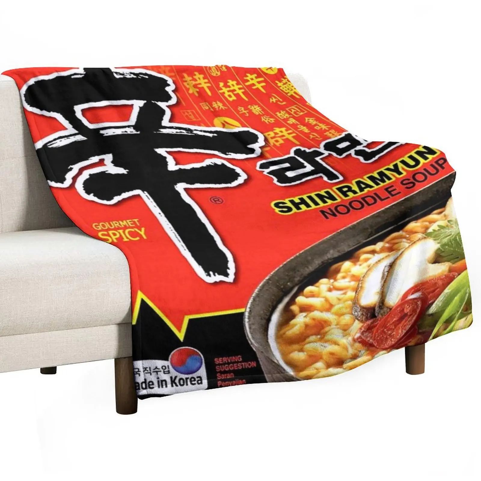 

Shin Ramyun Throw Blanket Soft Plaid Decorative Throw Hairy Sleeping Bag Blankets