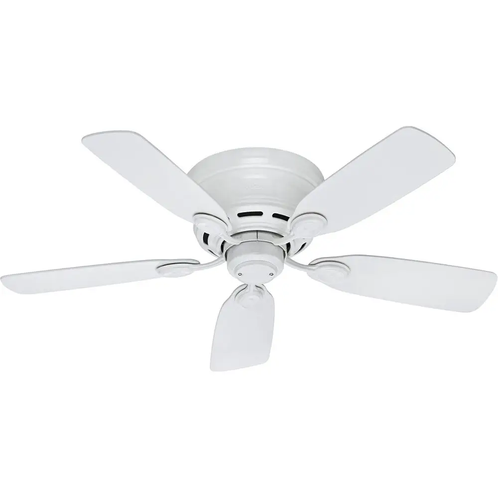 

42 Indoor Ceiling Fan with 5 Blades, Suitable for Bedrooms, Living Rooms, and Kitchens, Pull Chain Control, White Finish
