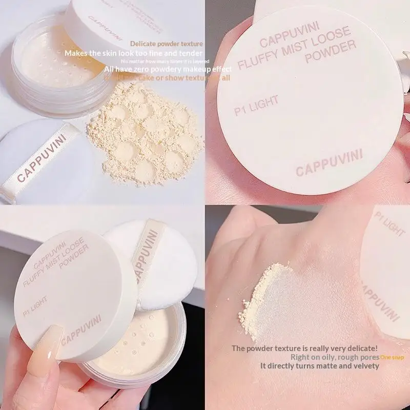 Velvet Mist Set Make-uppoeder Fijn en niet-klevend poeder Mist Gezicht Matte Holding Make-up Make-up Holding Clear Honey Powder