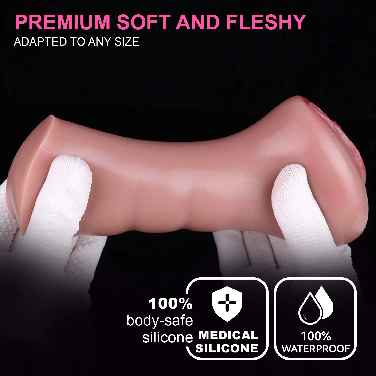 Super Realistic Male Masturbator Textured Lifelike Male Masturbation Cup with Depth Reusable Soft Silicone Monster S8307