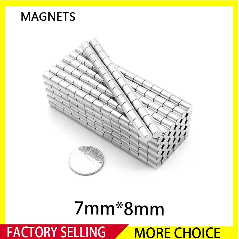 

5~200PCS 7x8mm NdFeB Neodymium Magnet 7mm x 8mm Super Powerful Small Round Permanent Disc Magnetic imanes 7*8mm