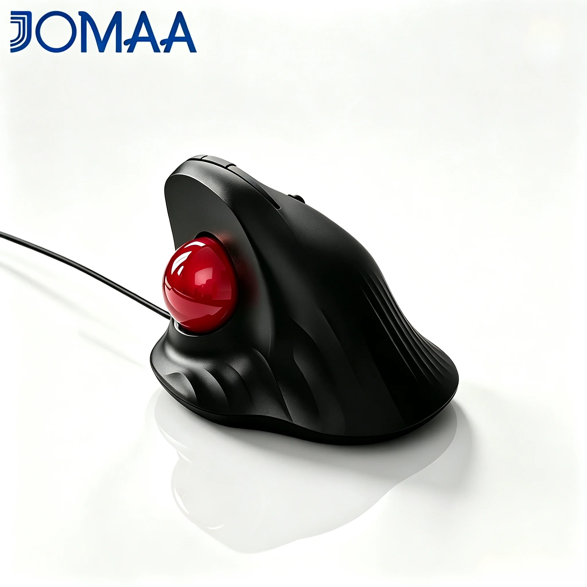 JOMAA kabelgebundene Trackball-Maus mit ergonomischem Daumen-Design, USB-Anschluss, reibungslose Bewegung, 5 DPI-Stufen, 6 Tasten, kompatibel mit PC, Mac und Windows.