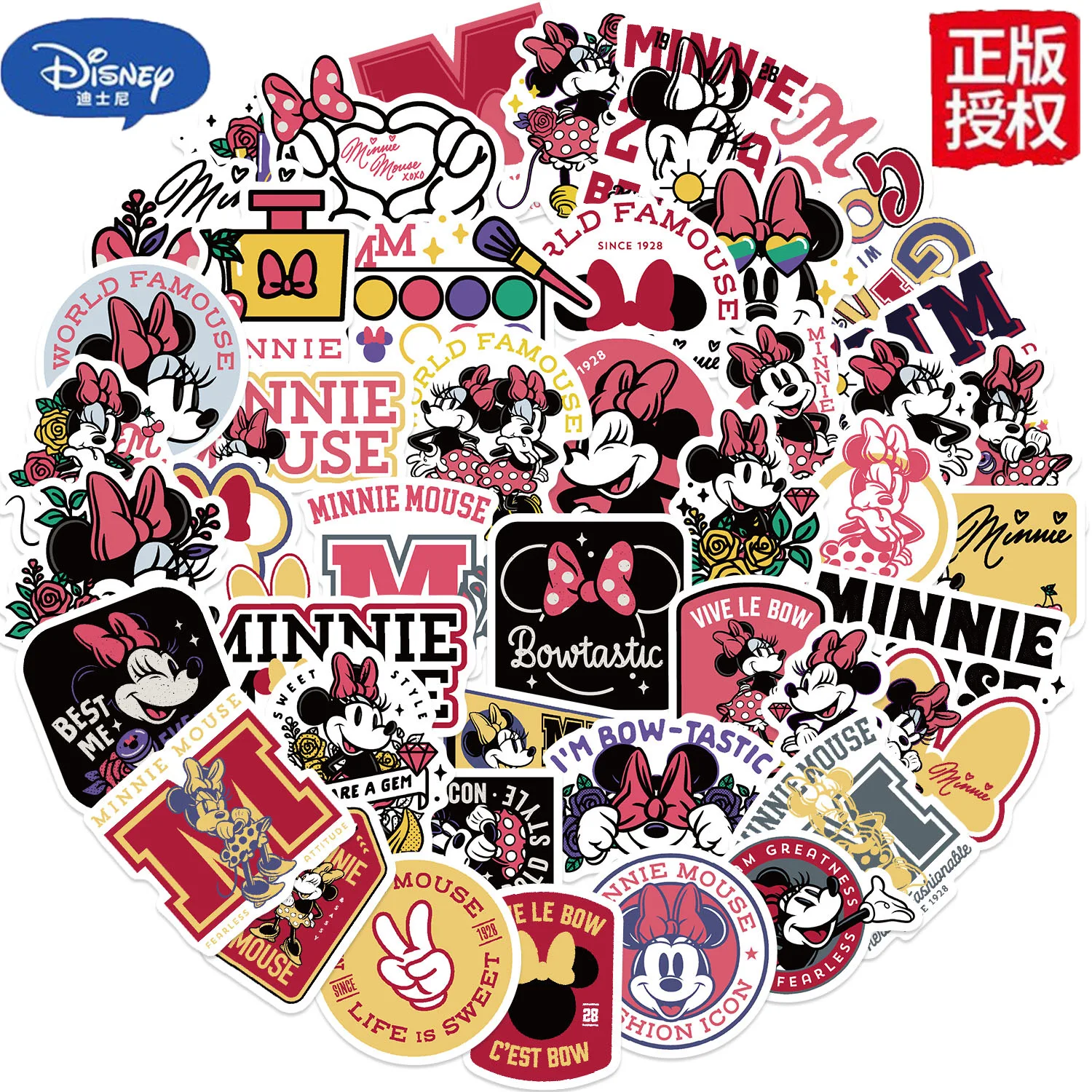 AliExpress 50PCS Mickey Mouse and Minnie Disney Stickers DIY Skateboard Luggage Phone Bike Car Kids Toy Cute Cartoon Decal Gift