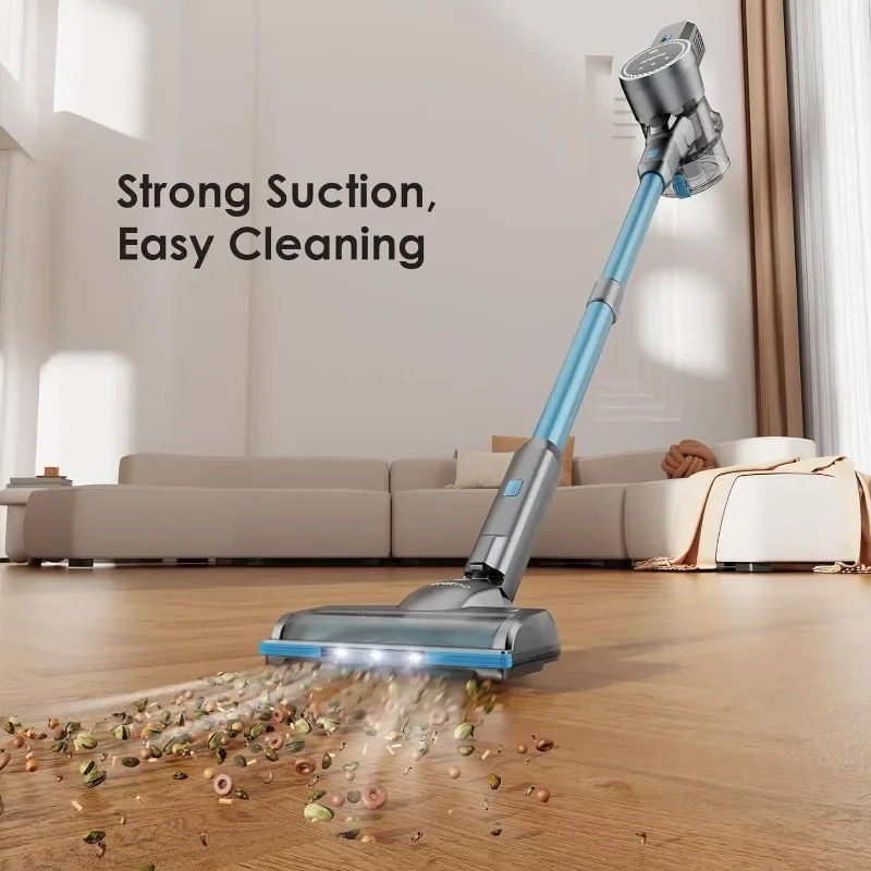 Cordless Vacuum, 24KPA Vacuum Cleaner with 270W Brushless Motor, Stick Vacuum with Anti-entangle Floor Brush