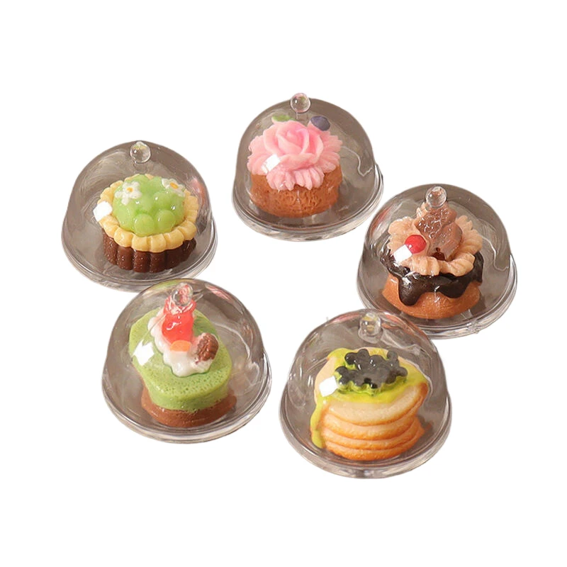 1/12 Dollhouse Simulation Coffee Cake Dessert Set Mini Kitchen Tray Tableware Model DIY Dollhouse Scene Decor Pretend Play Toys