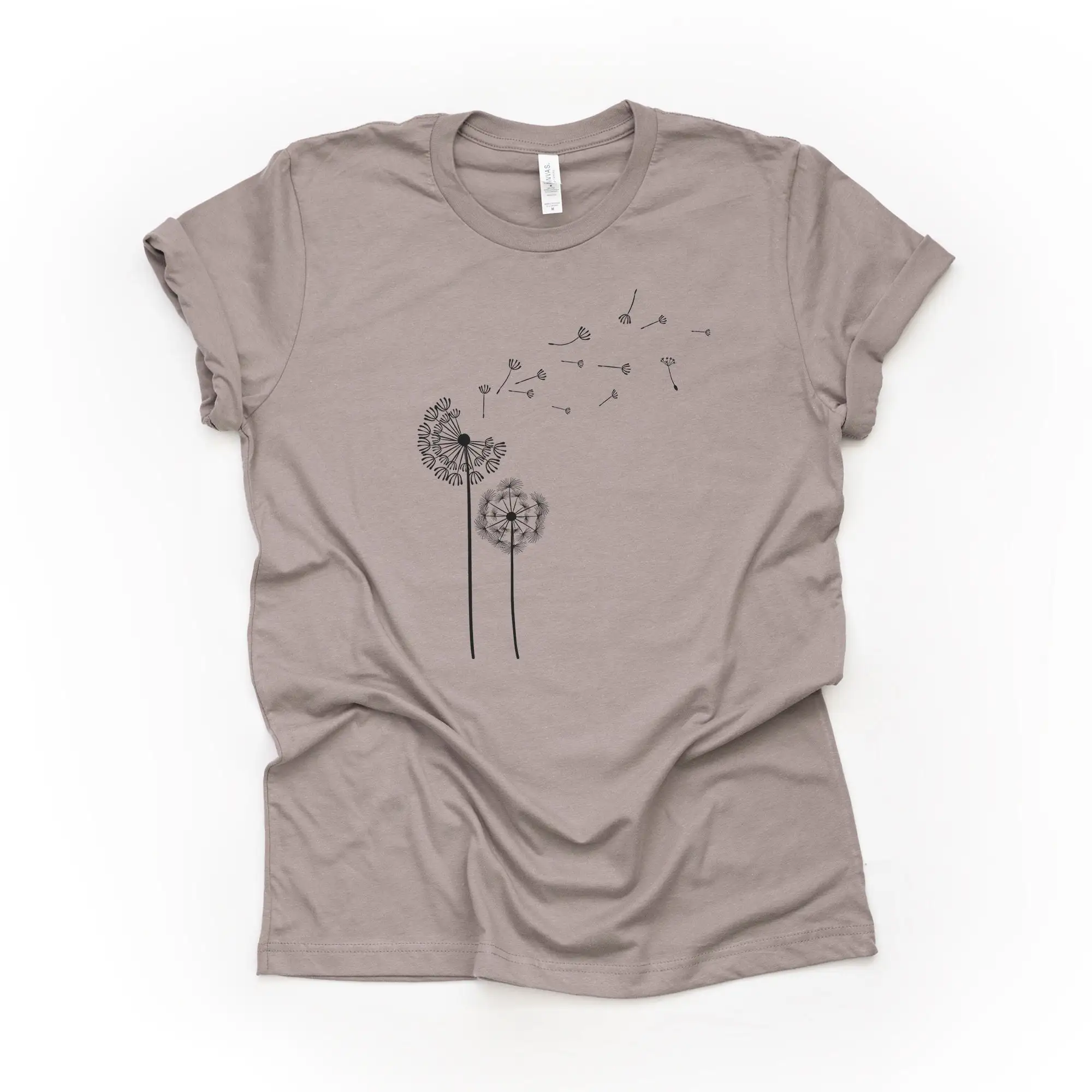 Cute Dandelion And Blowing Wishes Design On Premium Bella Canvas Unisex Shirt 3 Color Choices Plus Sizes Available