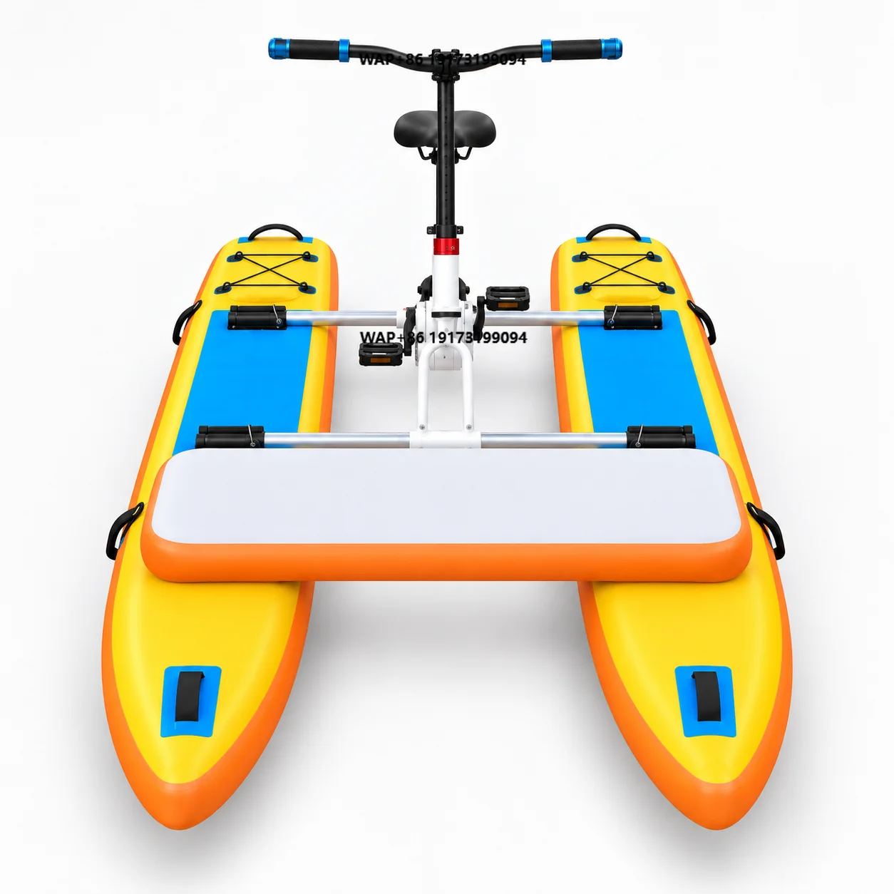 Portable Foldable Inflatable Water Bike Pedal Boat Catamaran 1 Person 120kg PVC for Lake Resort Rental Water Sports