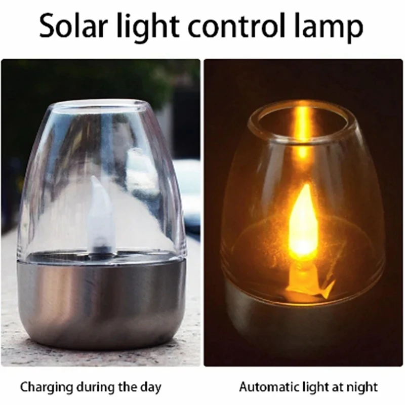 Solar Candle Light Outdoor LED Lawn Deck Halloween Decoration Night Light Waterproof Garden Solar Light