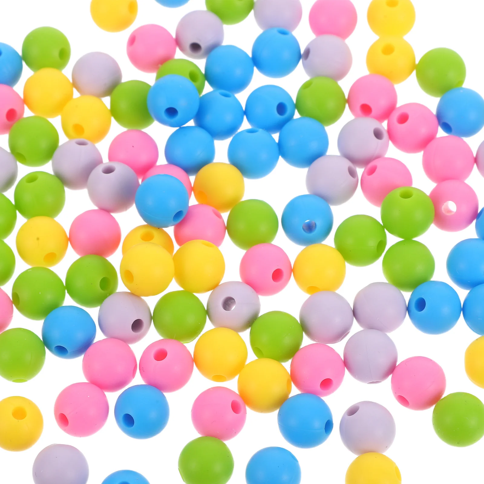 100 Uds. Cuentas redondas de silicona Diy para niños, cuentas redondas de 9Mm para hacer pulseras para niños, manualidades, suministros de joyería, juego de cuentas espaciadoras