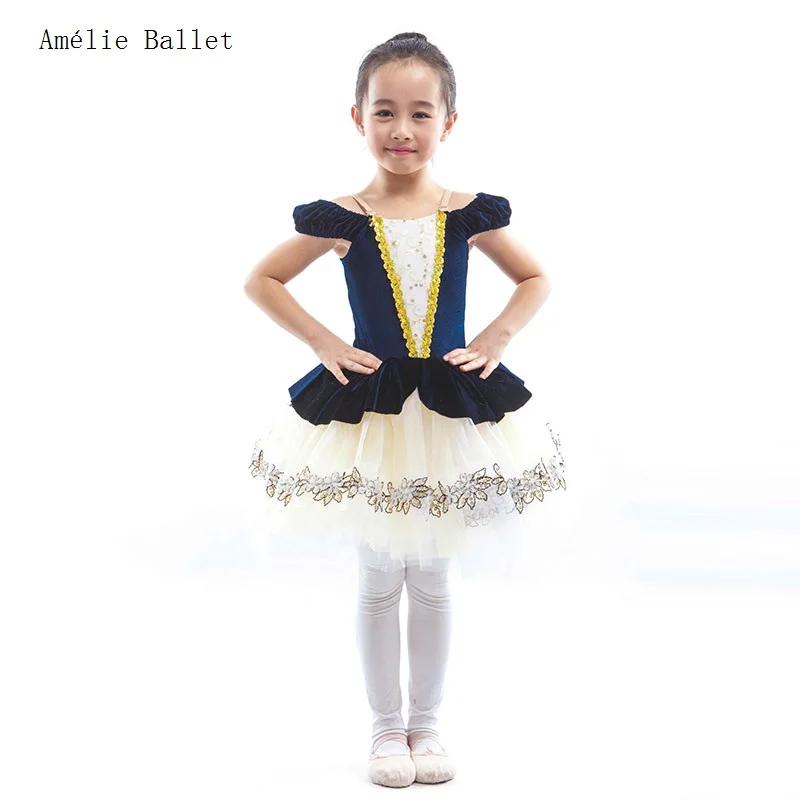 15319 Royal Blue Velvet Ballet Dance Tutu Adult Ballet Dress Romantic Tutu Stage Costume For Performance Ballerina Dance Dresses