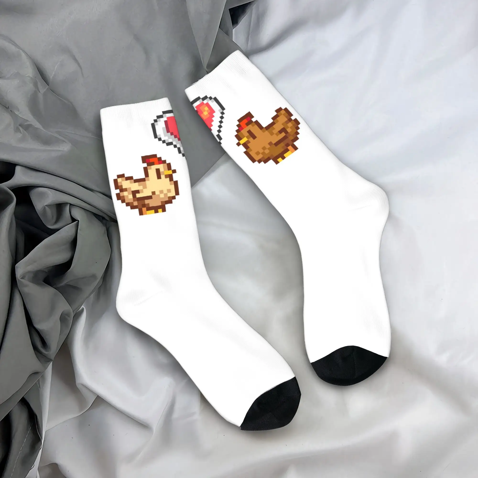 Calzini Stardew Valley Chicken Lov Harajuku Calze super morbide Calzini lunghi per tutte le stagioni Accessori per regali unisex