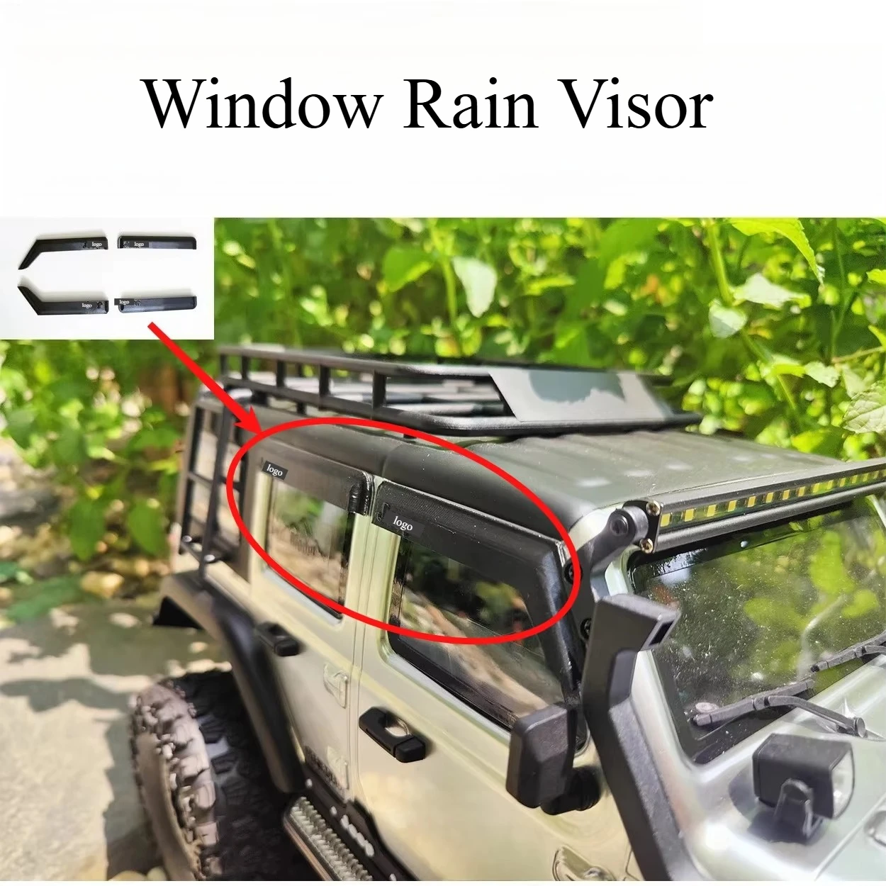 Window Rain Visor Custom Size Upgrade Parts for 1/10 Scale WLtoys 104006 RC Off‑Road Crawler Decorative Modification Accessories