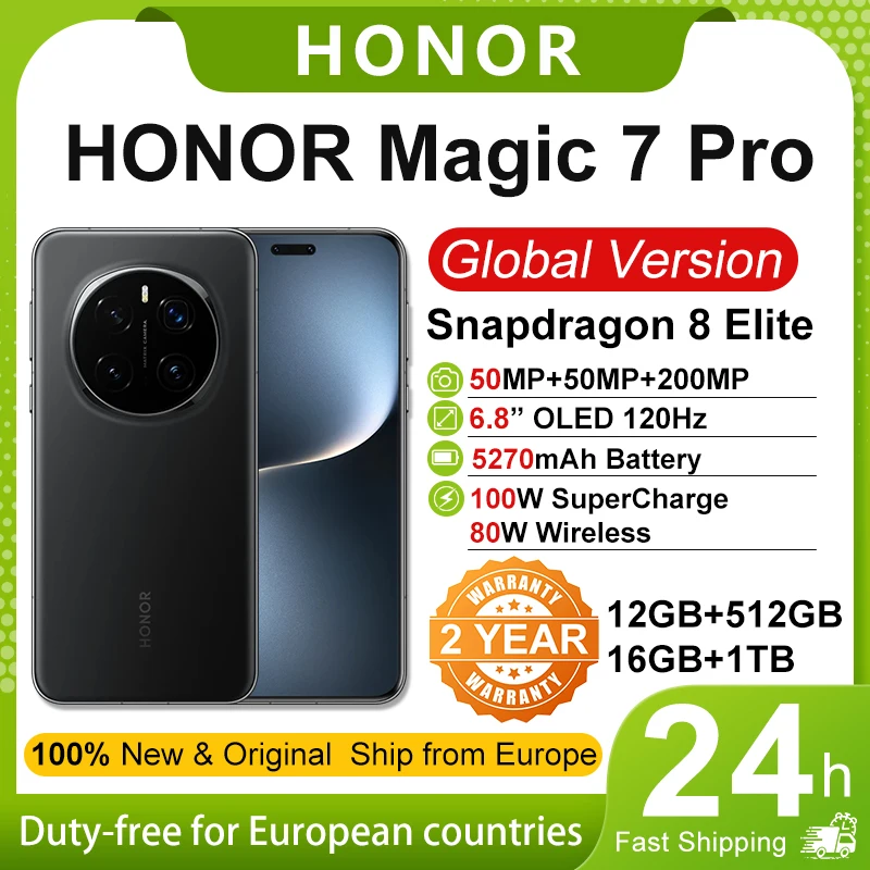 2025 NUEVO HONOR Magic7 Pro 5G Smartphone Snapdragon 8 Elite 6.8''120Hz Pantalla LTPO 100W Carga Versión Global HONOR Magic 7 Pro
